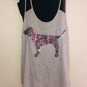 PINK Dog tank top and leggings.